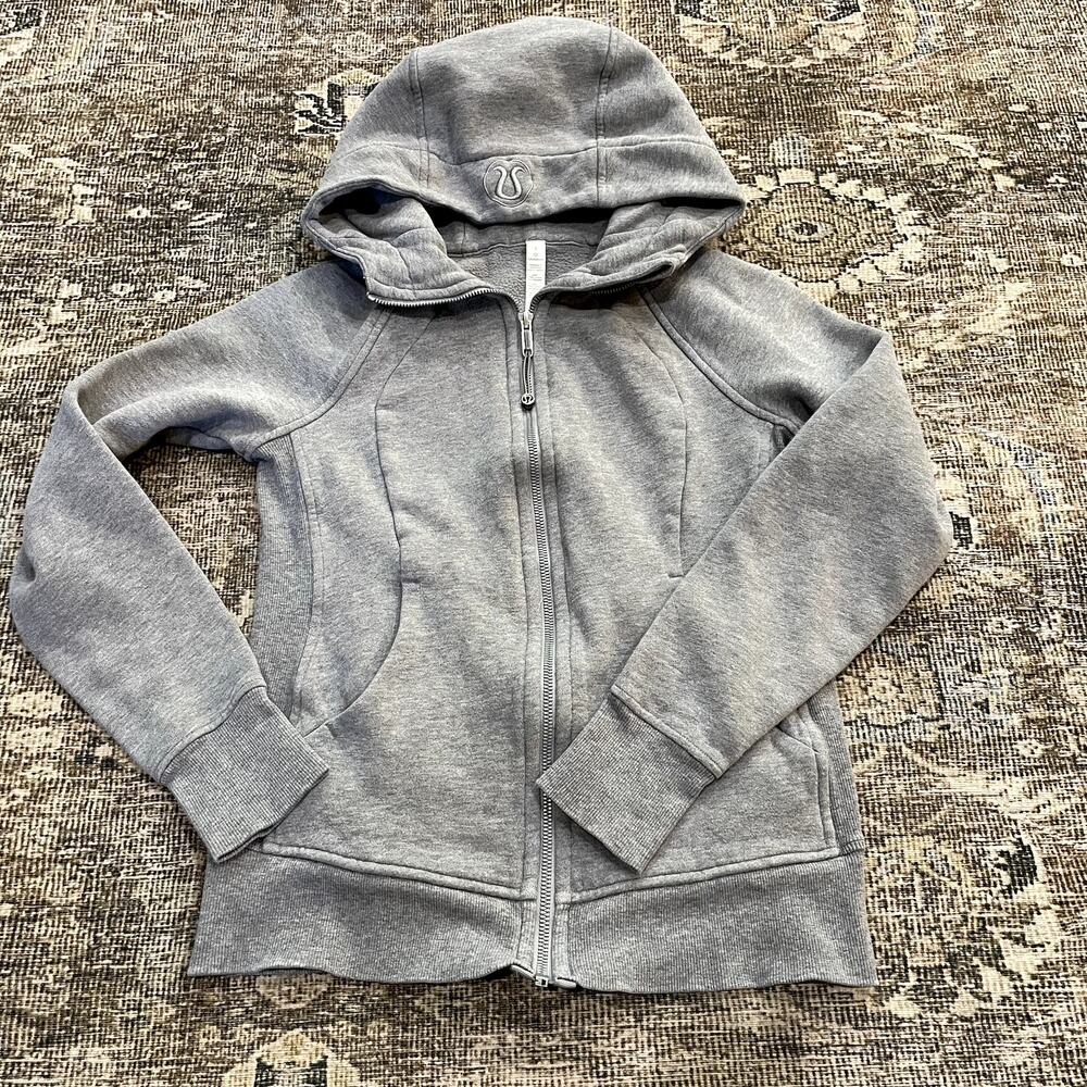 Lululemon Scuba Hoodie *Light Cotton Fleece Heathered Medium Grey Size 4